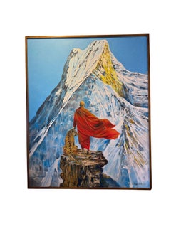 "Summit of Stillness" Contemporary Oil Painting by Indonesian Artist R.S Hartono
