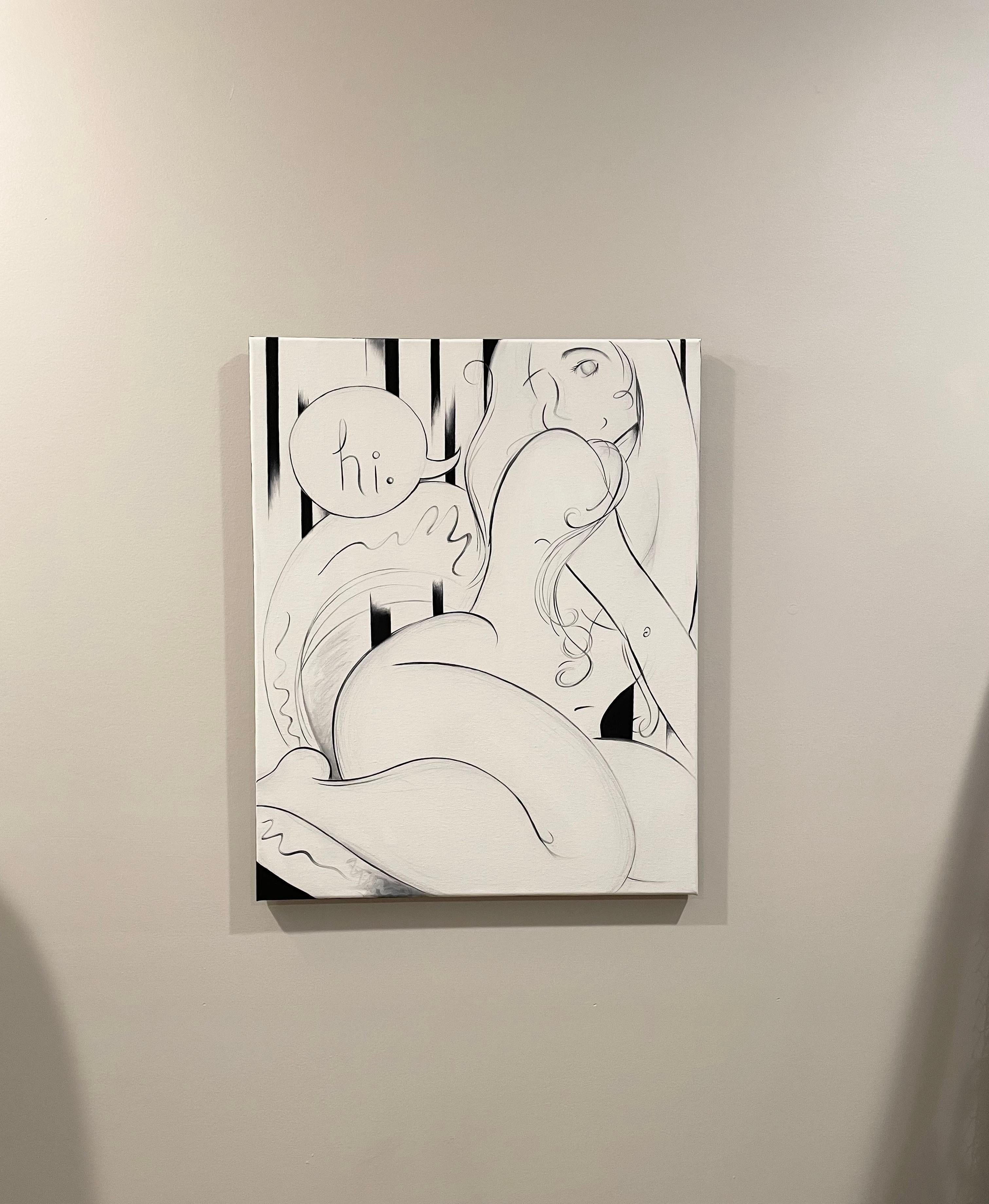 Ciao ;), Pittura ad olio - Painting Outsider Art di Sumner Crenshaw