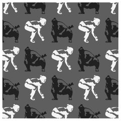 Sumo Designer Wallpaper in Halftone 'Black, White and Grey'