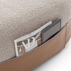 Sumo Großer Pouf in Cognac und Beige