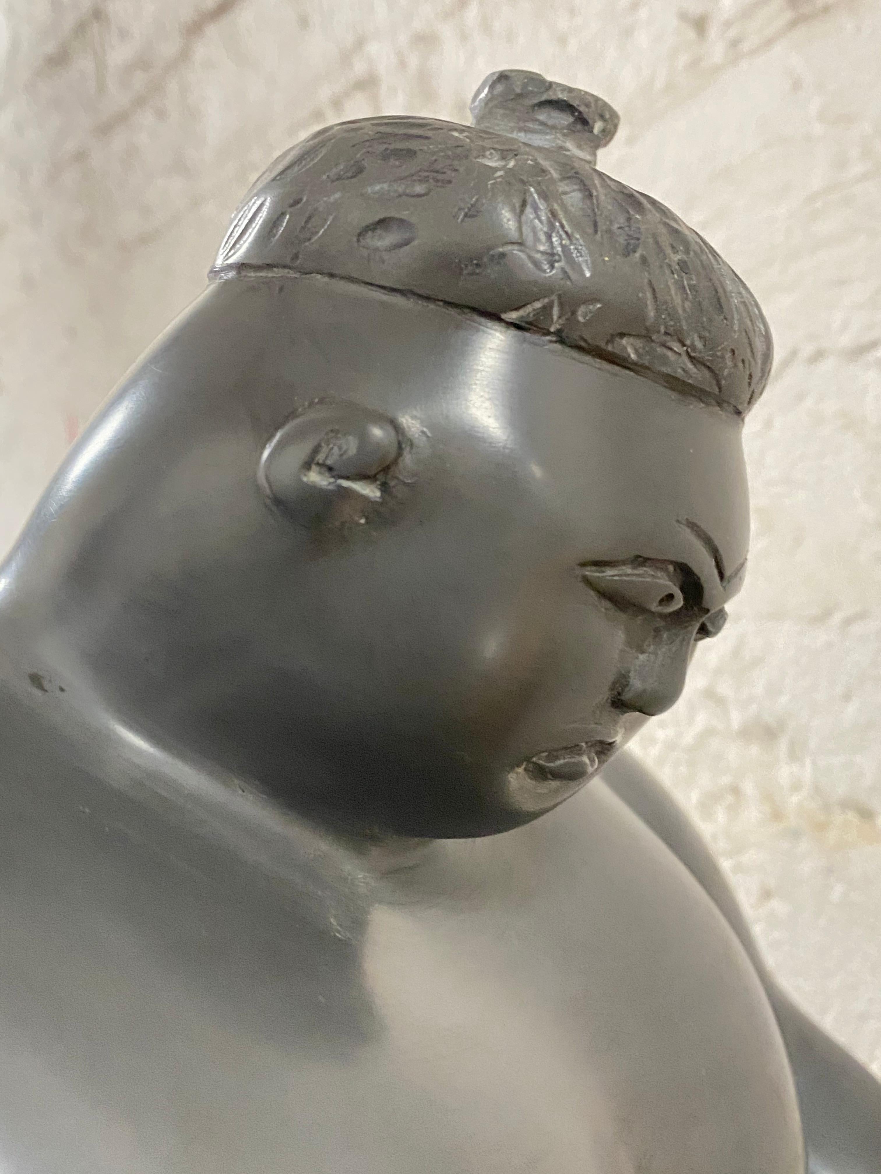 Late 20th Century Sumo Wrestler Sculpture