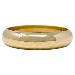 prächtiger breiter 14k Gold-Armreif mit gewölbtem Armband