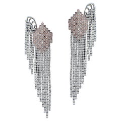 Sumptuous 18 Karat White and Pink Gold, and Diamond Earring