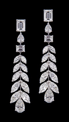 Sumptuous 18 Karat White Gold and Diamond Wedding Earrings