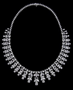 Sumptuous 18 Karat White Gold and Diamond Wedding Necklace