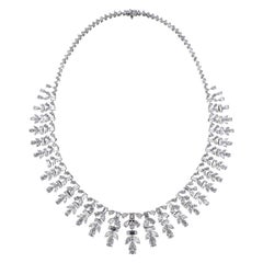 Sumptuous 18 Karat White Gold and Diamond Wedding Necklace