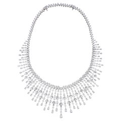 Sumptuous 18 Karat White Gold and Diamond Luxury Necklace