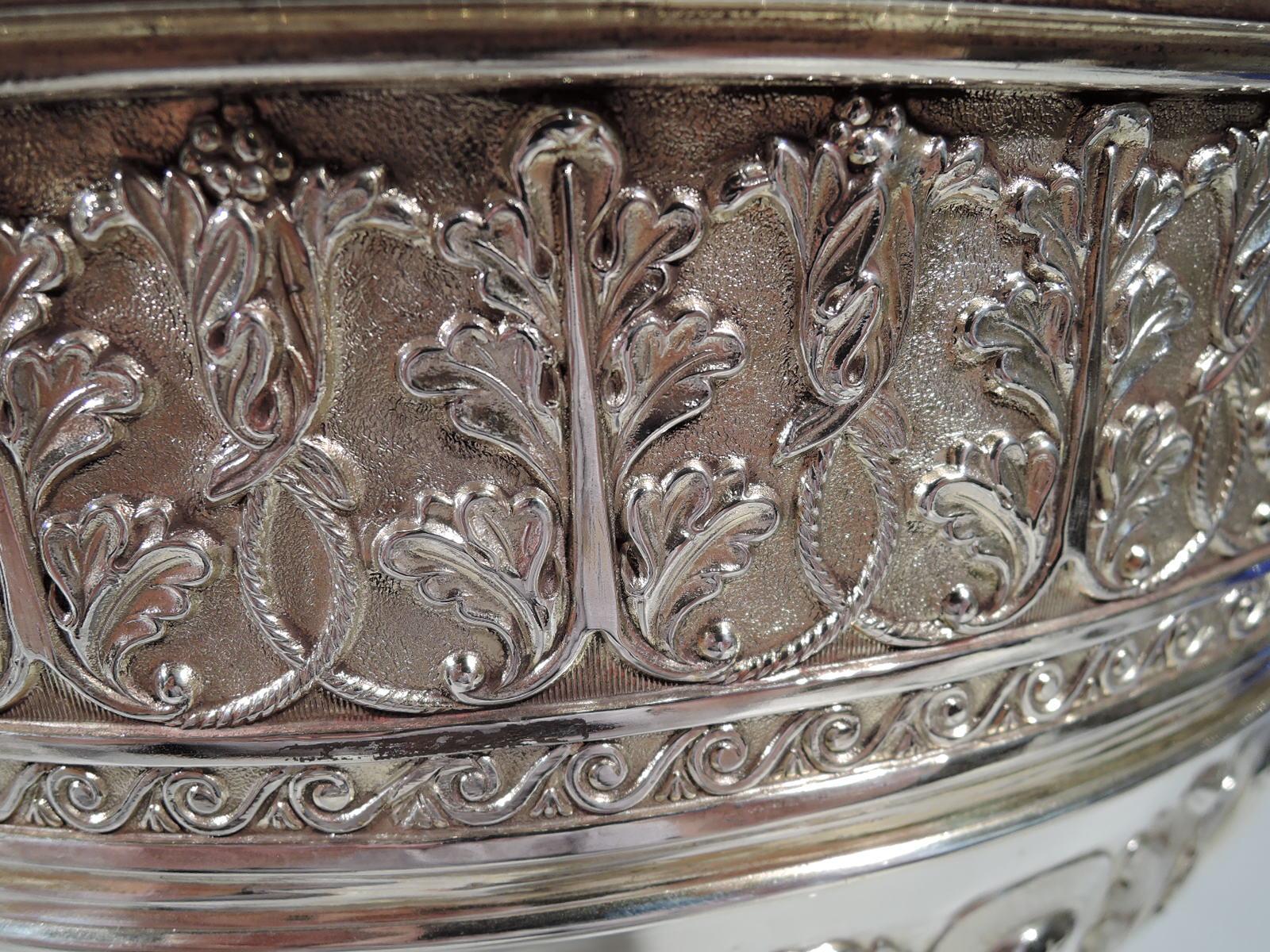 Sumptuous Antique English Sterling Silver Classical Centerpiece Punch Bowl 1