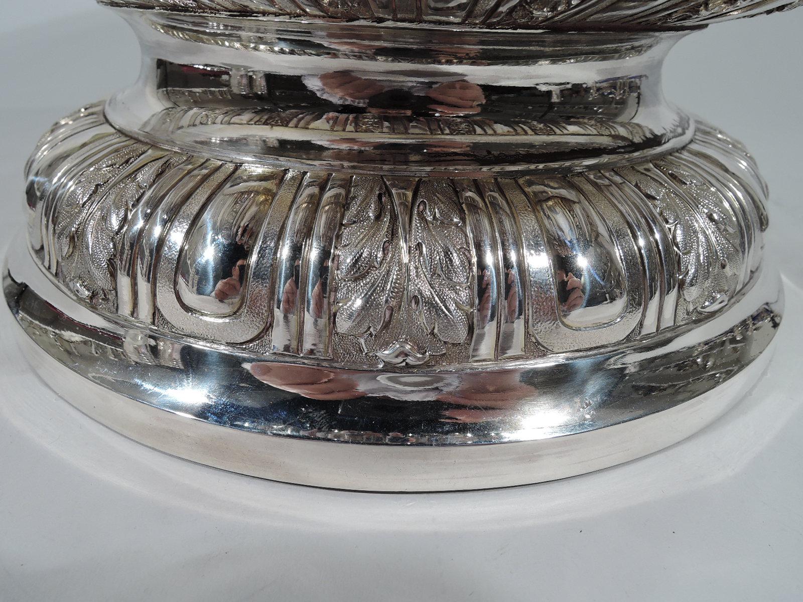 Sumptuous Antique English Sterling Silver Classical Centerpiece Punch Bowl 3