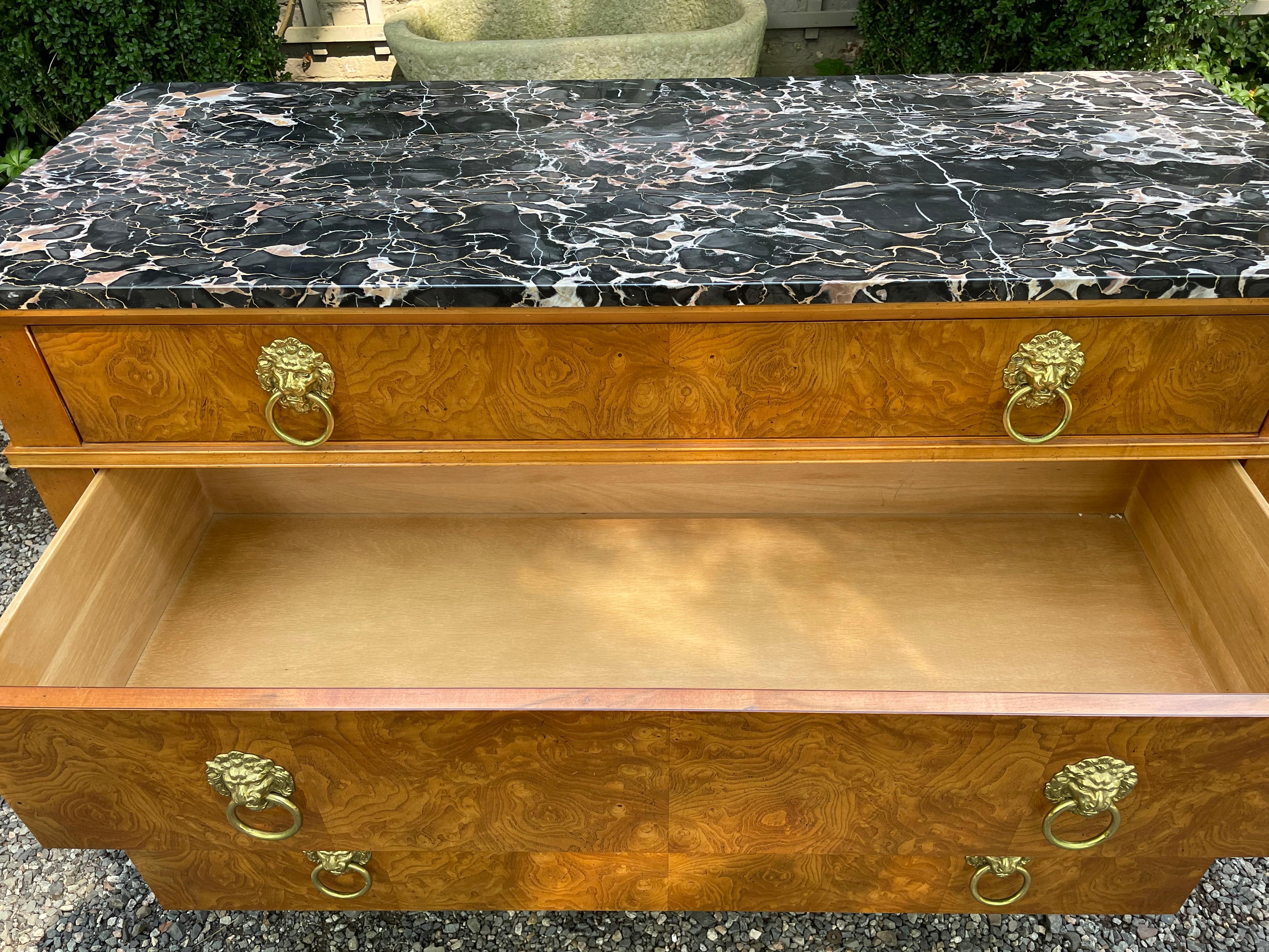 Sumptuous Baker Collectors Edition Neoclassical Style Marble Top Chest 1