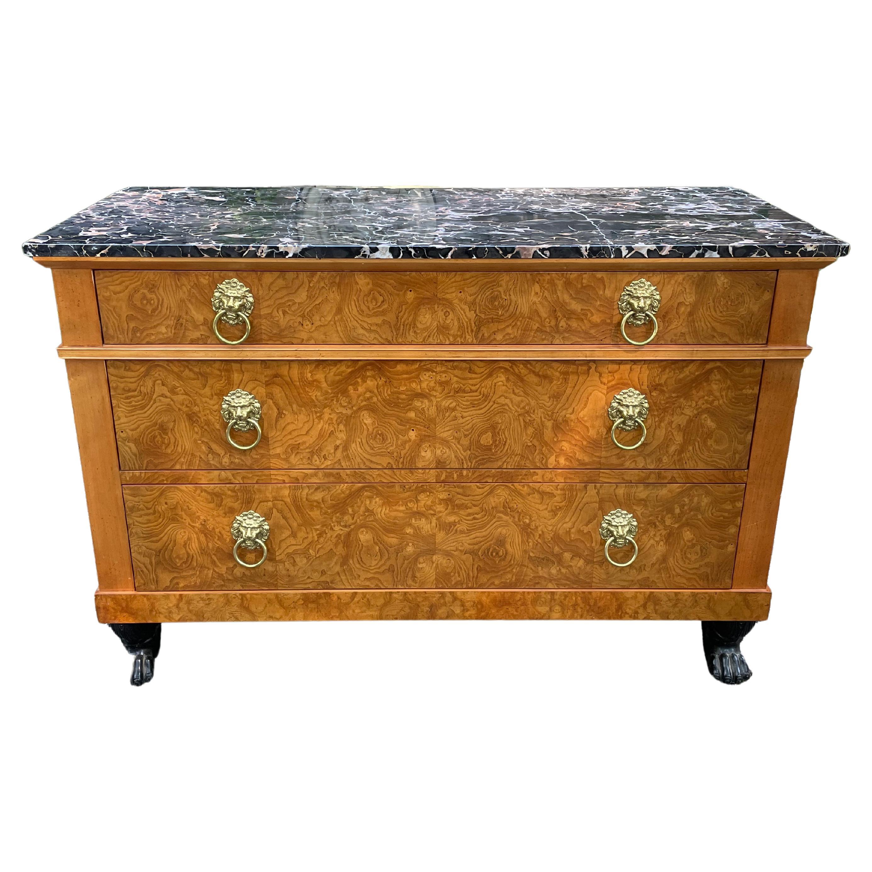 Sumptuous Baker Collectors Edition Neoclassical Style Marble Top Chest