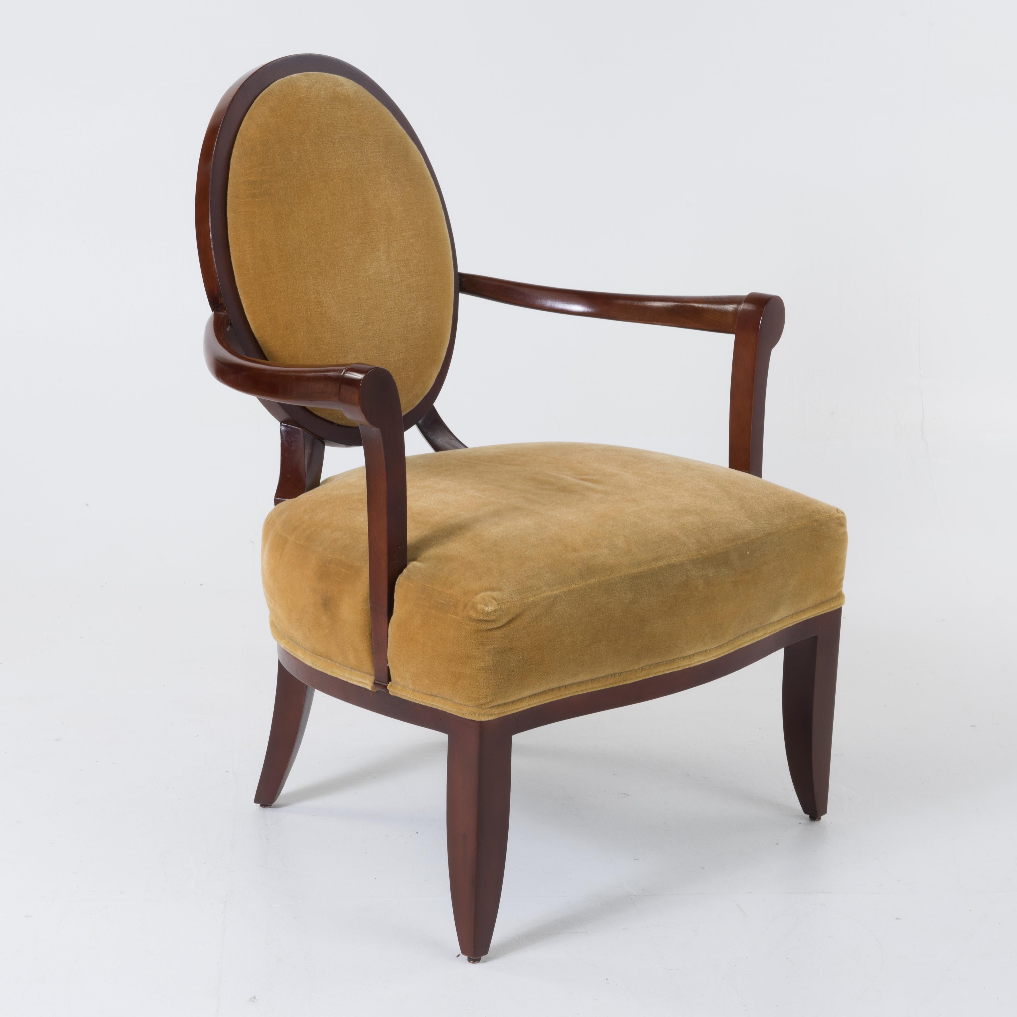 North American Sumptuous Barbara Barry Regency Style Mahogany Arm Chair