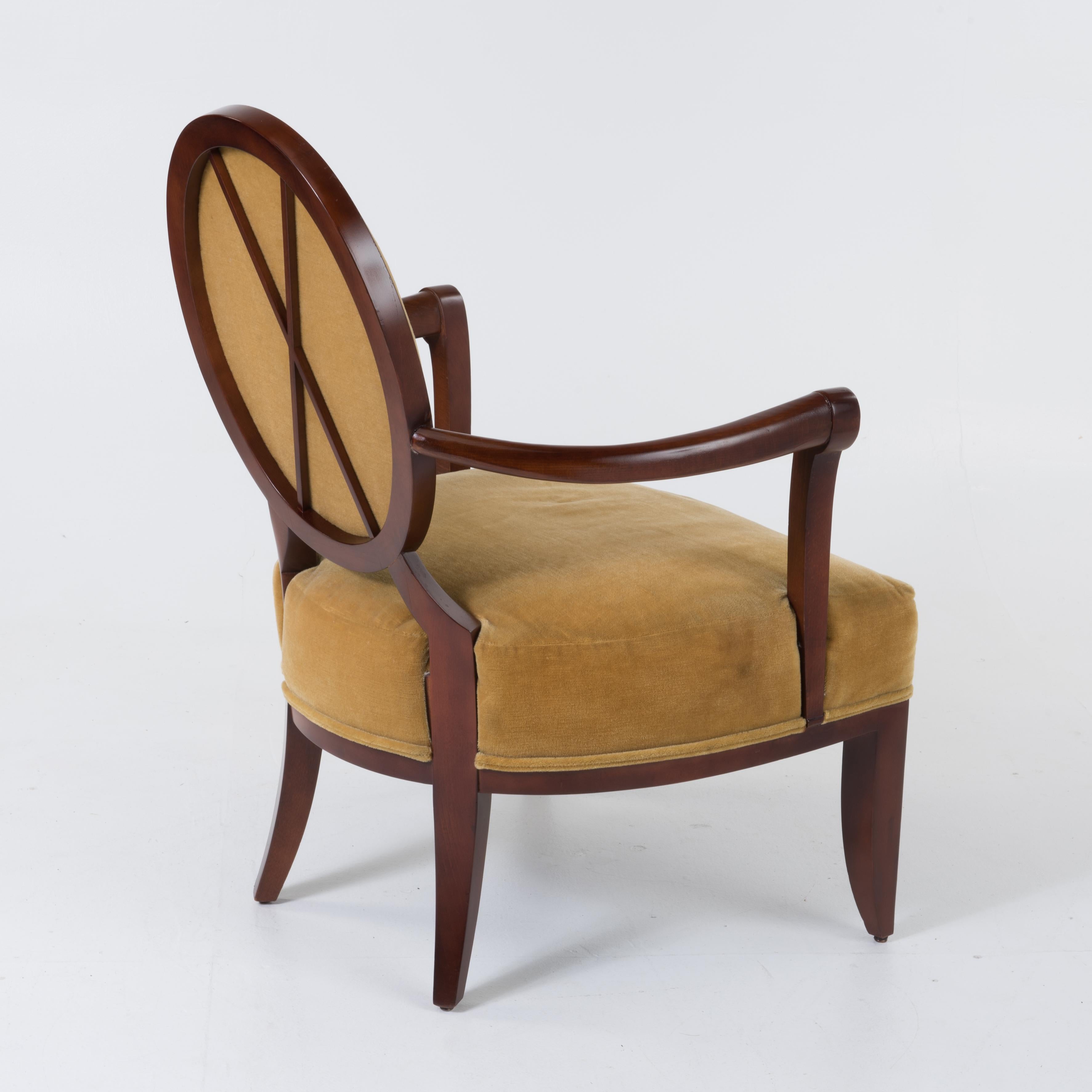 Late 20th Century Sumptuous Barbara Barry Regency Style Mahogany Arm Chair