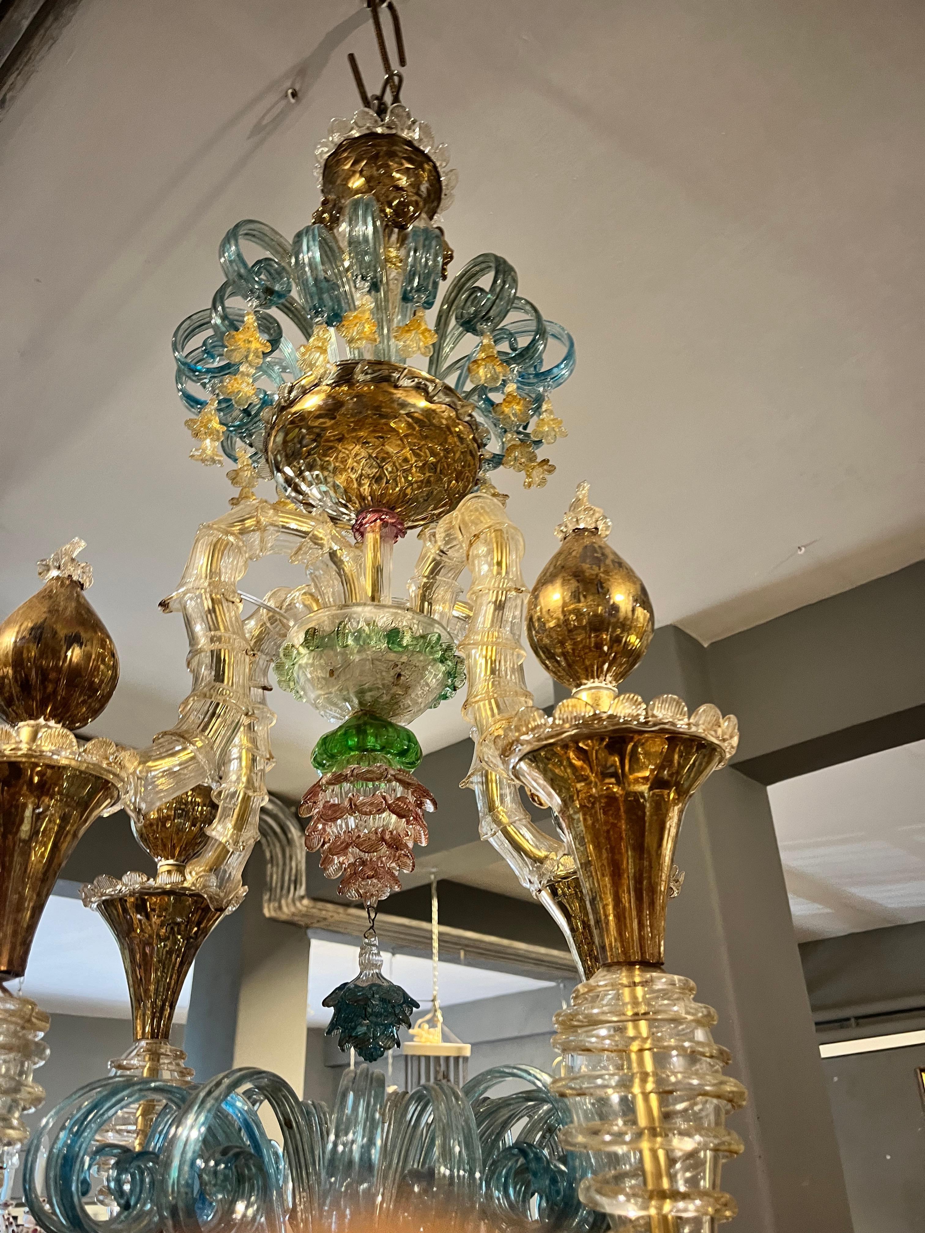 Sumptuous chandelier in Murano Ca'rezzonico with 20 lights in vendita 4