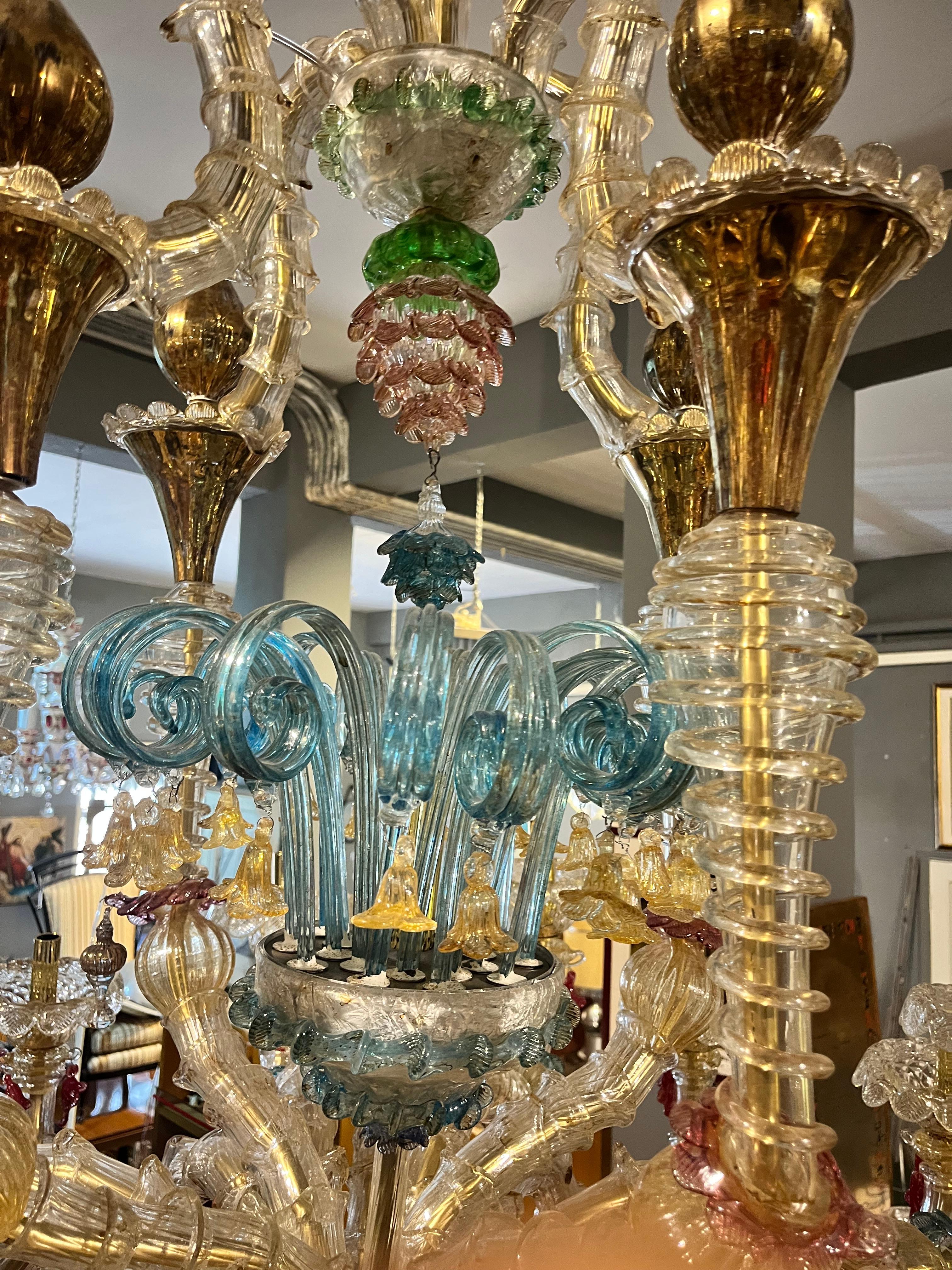 Sumptuous chandelier in Murano Ca'rezzonico with 20 lights in vendita 5
