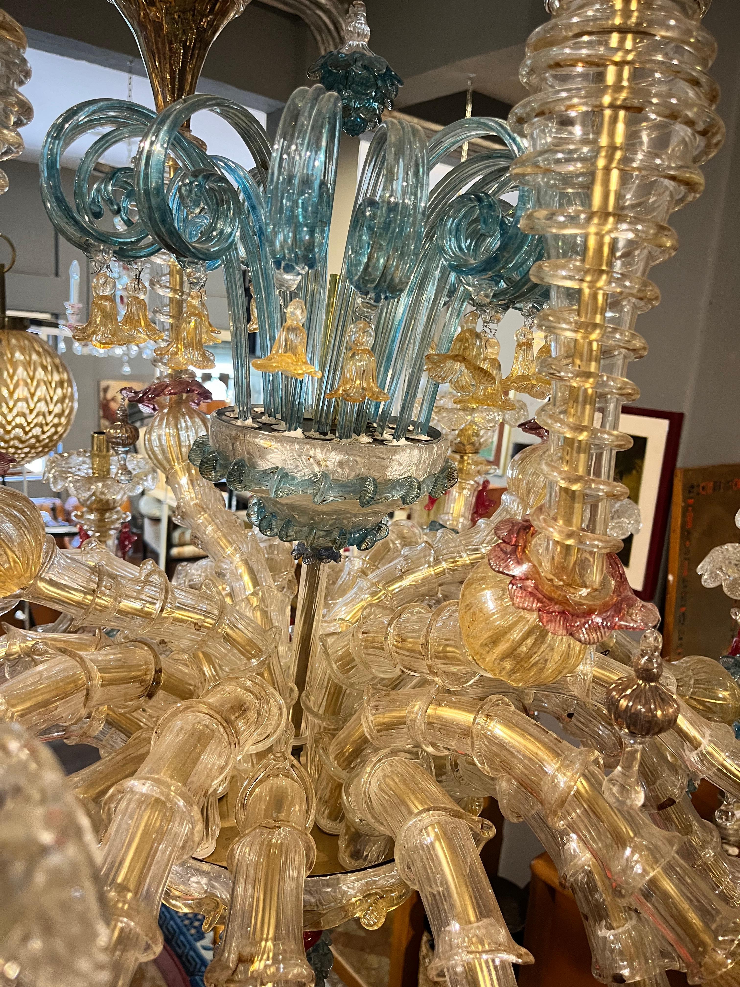 Sumptuous chandelier in Murano Ca'rezzonico with 20 lights in vendita 6