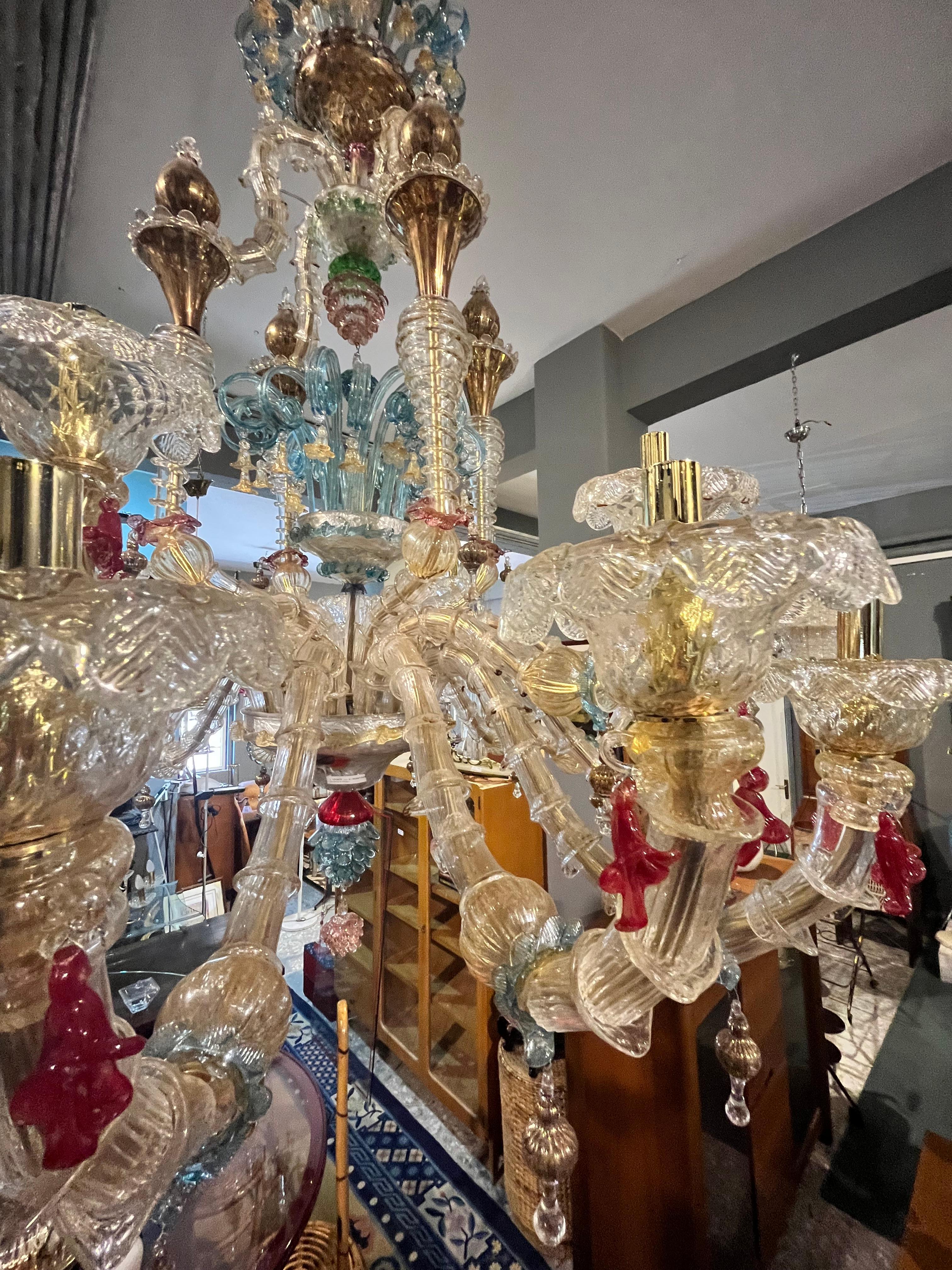 Periodo contemporaneo Sumptuous chandelier in Murano Ca'rezzonico with 20 lights in vendita