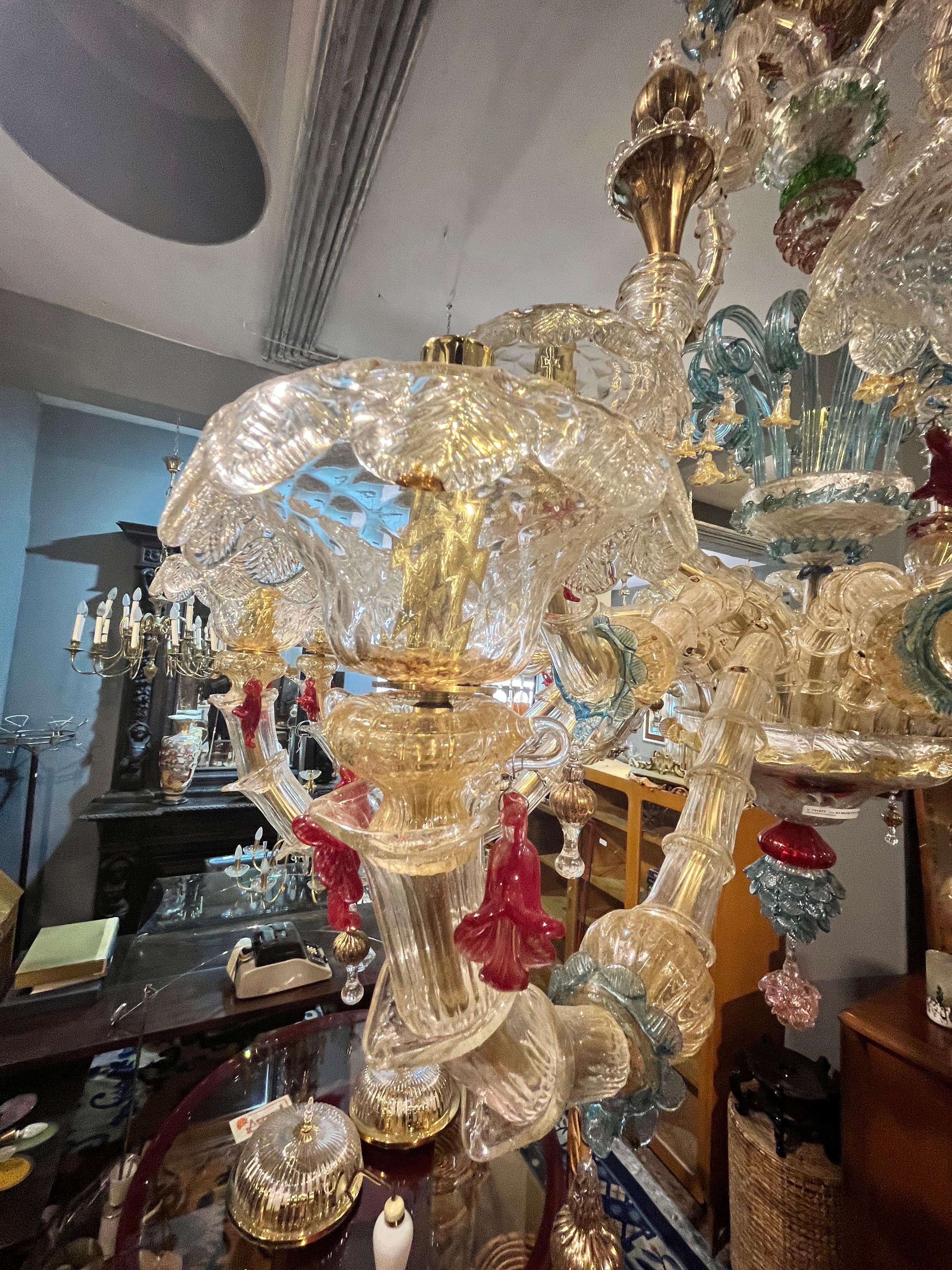 Sumptuous chandelier in Murano Ca'rezzonico with 20 lights in vendita 1