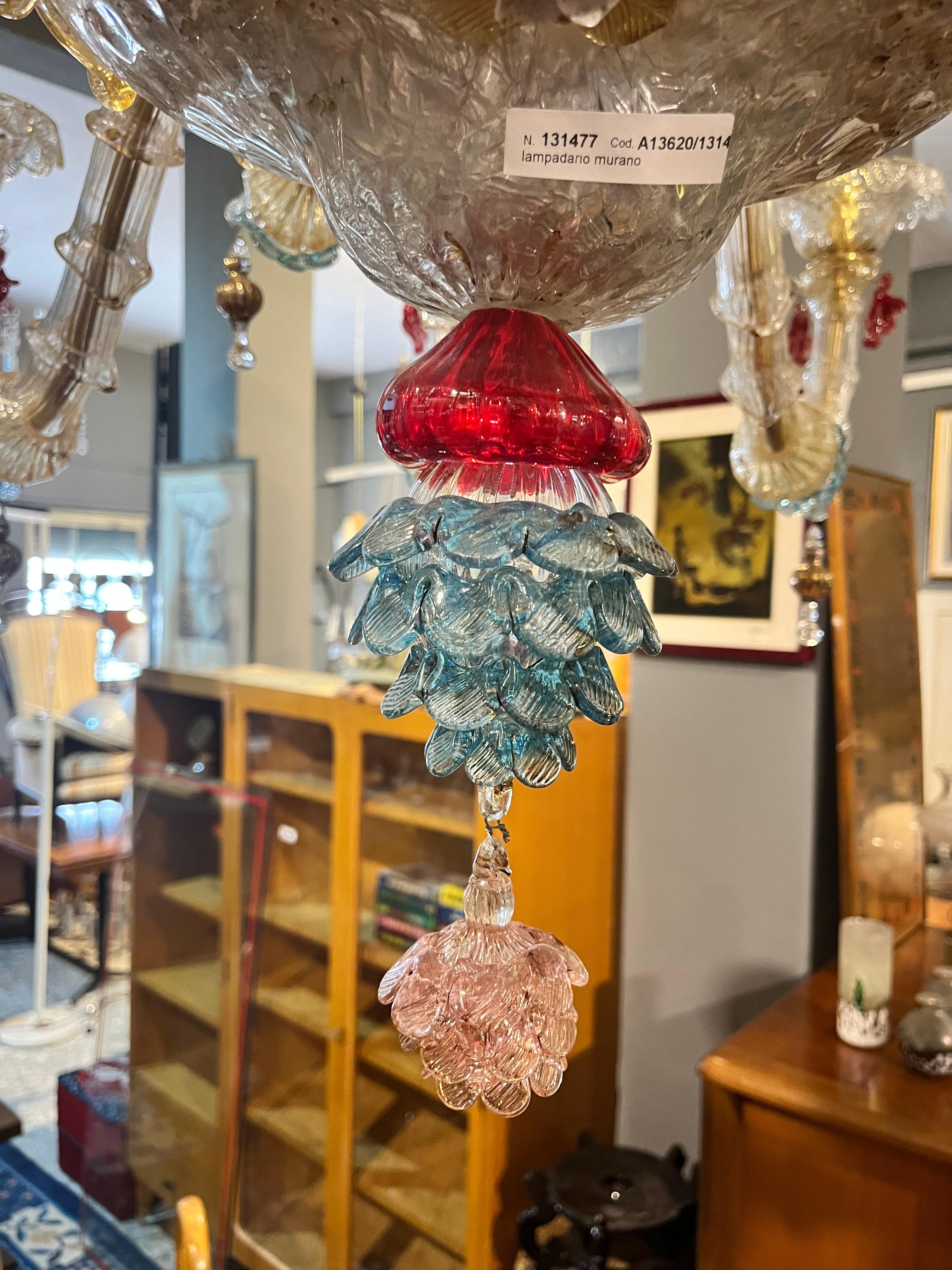 Sumptuous chandelier in Murano Ca'rezzonico with 20 lights in vendita 2