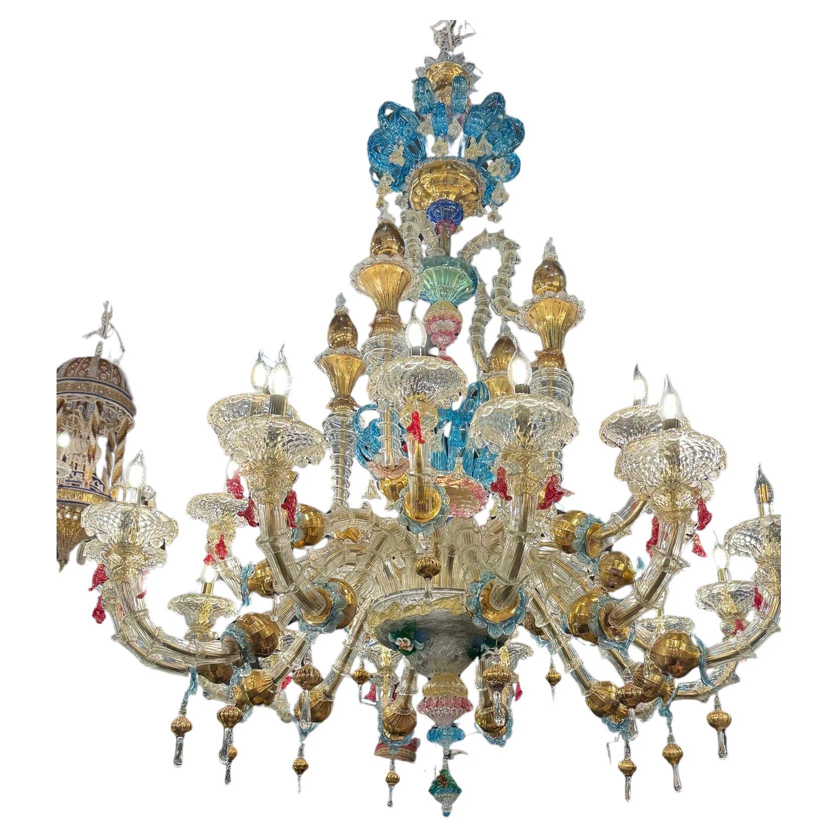 Somptueux lustre en Murano Ca'rezzonico avec 20 lumières