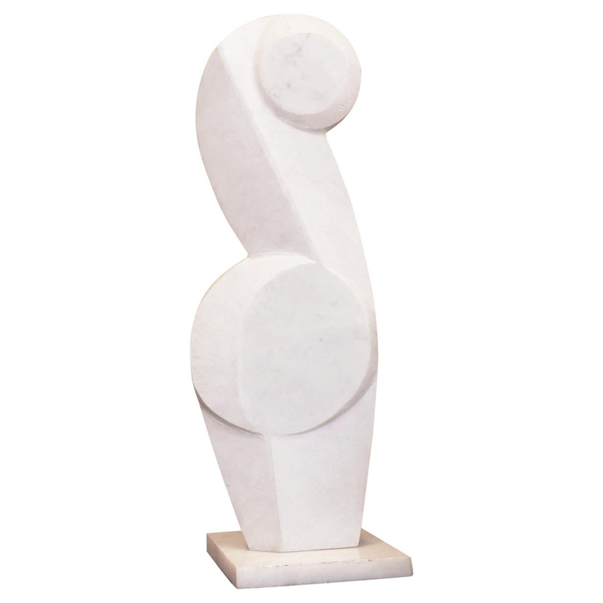 Sumptuous Hand Carved Marble Sculpture by "Savy", France 2010, One-of-a-Kind For Sale