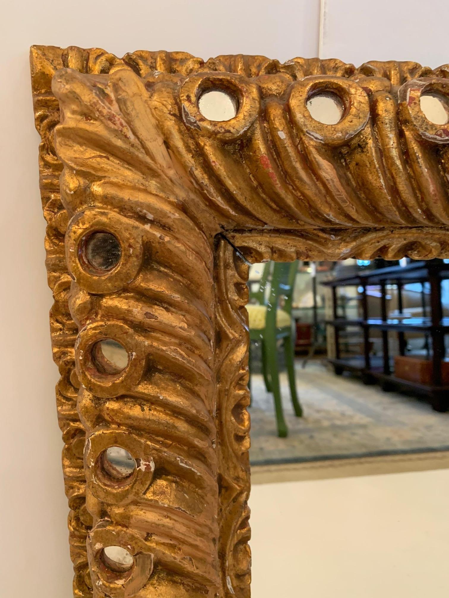 Sumptuous Italian Rococo Carved Wood Mirror 1