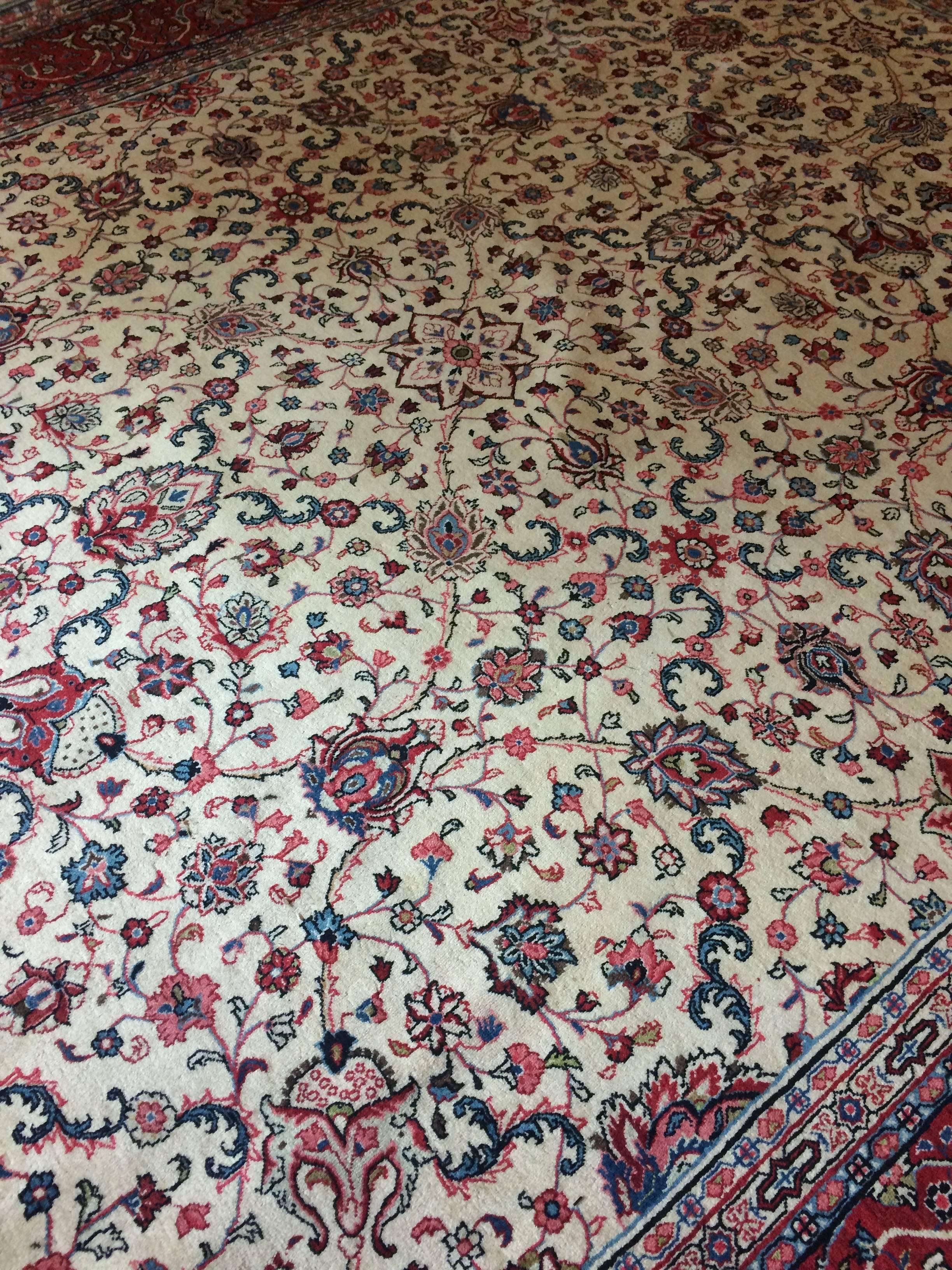 Sumptuous Large Isfahan Pakistani Rug in Jewel Tones 2