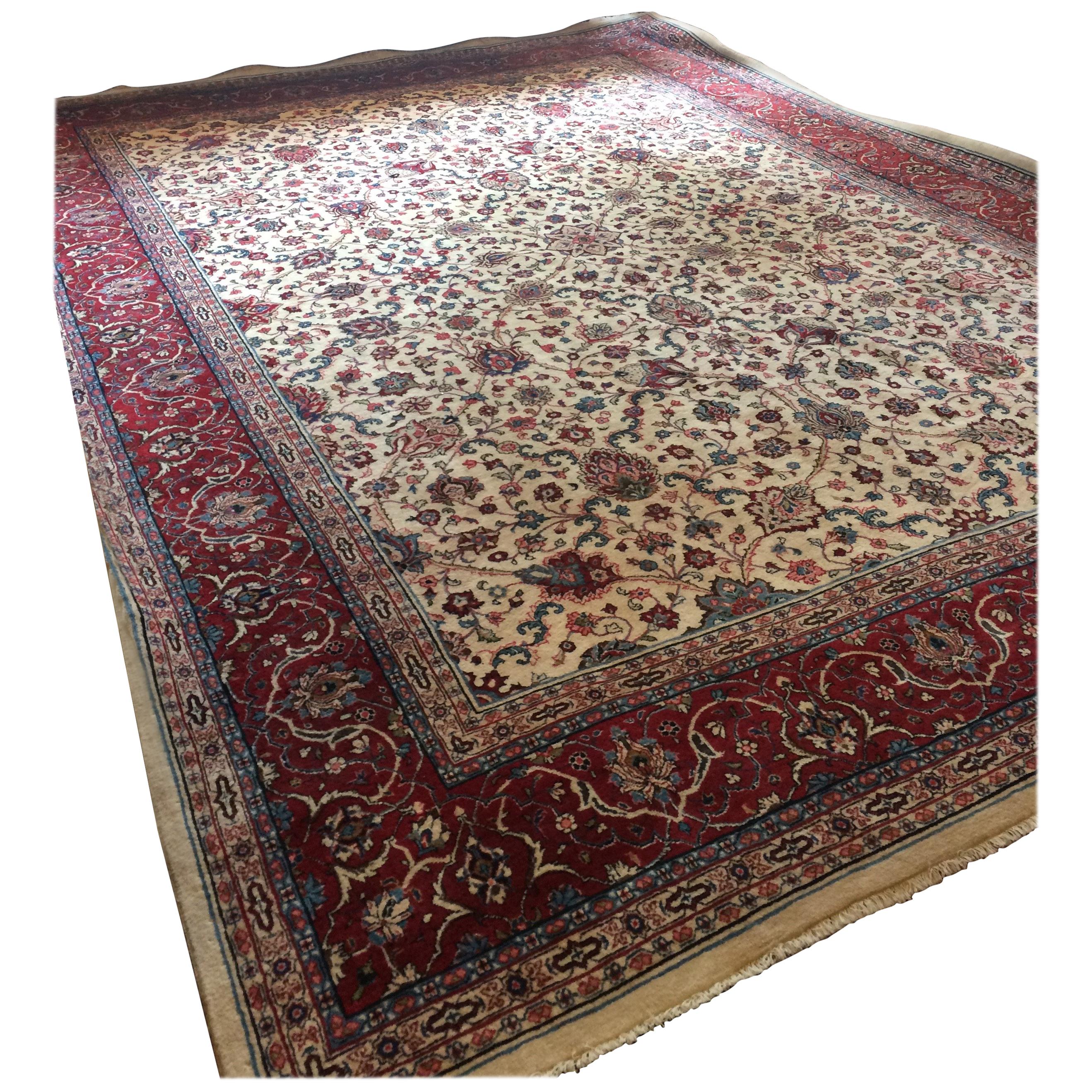 Sumptuous Large Isfahan Pakistani Rug in Jewel Tones at 1stDibs
