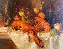 Sumptuous Large Original William Foster Still Life Painting of a Banquet Table