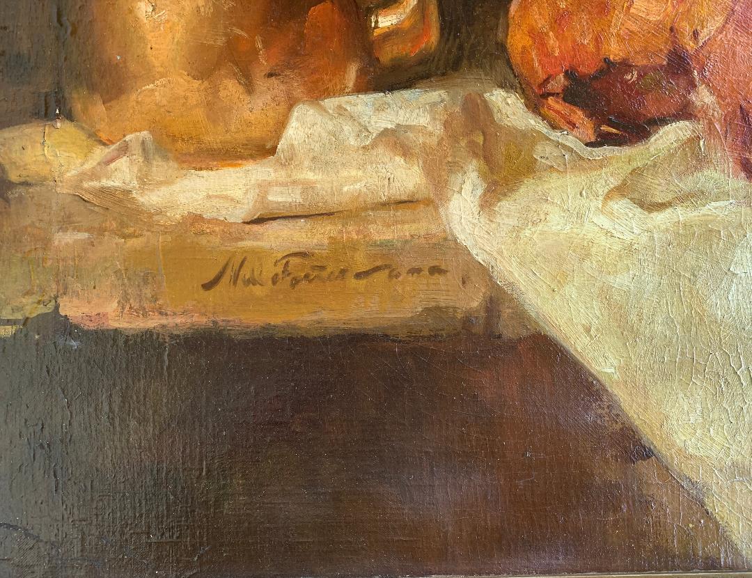 Américain Somptueuse grande peinture originale de nature morte de William Foster représentant une table de banquet en vente
