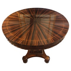Sumptuous Mahogany Ebony 
Satinwood Veneer Round Table
