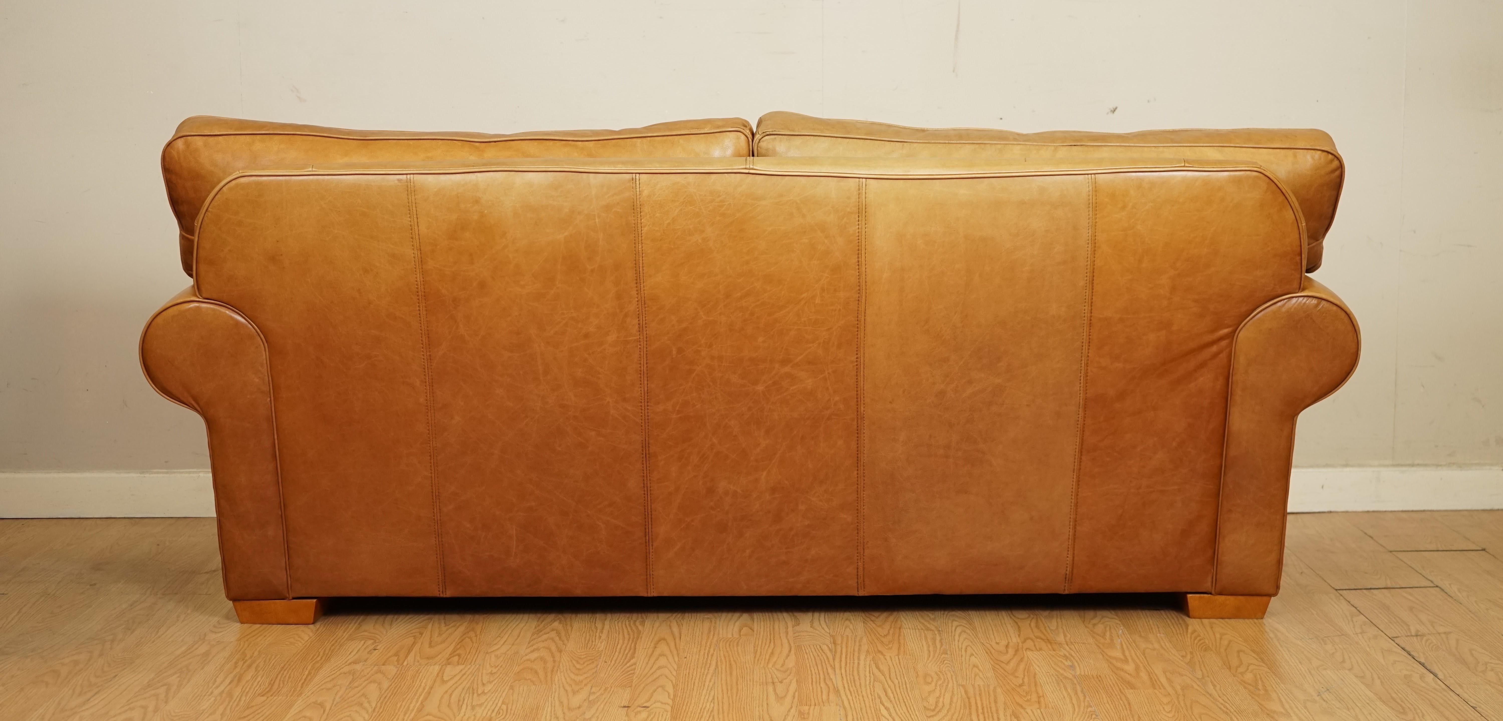 Sumptuous Multiyork Buttery Soft Tan Leather Two Three Seater Sofa 3