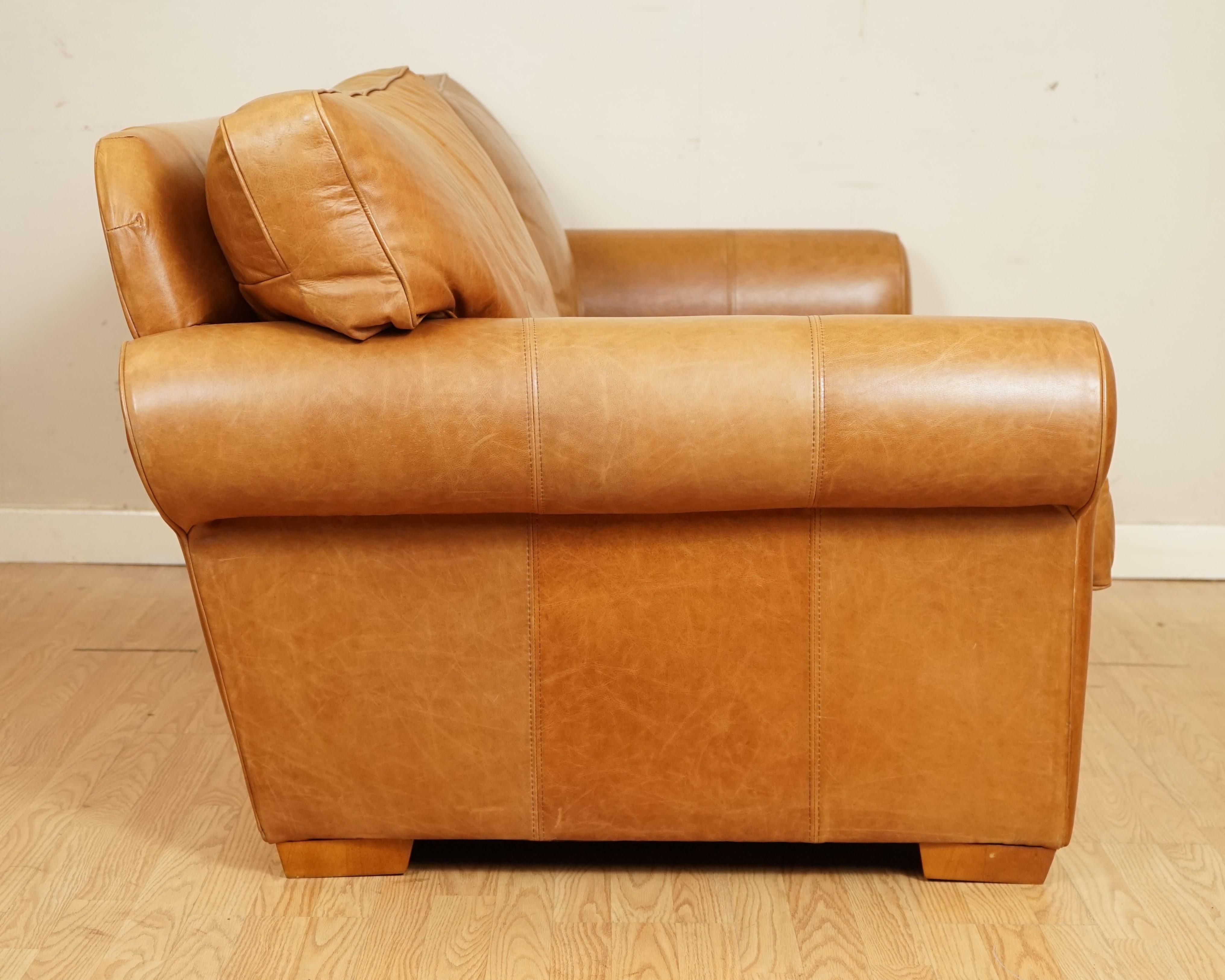 Sumptuous Multiyork Buttery Soft Tan Leather Two Three Seater Sofa 4