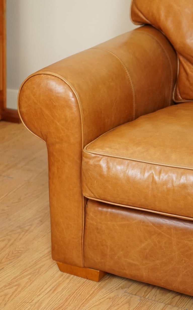 Sumptuous Multiyork Buttery Soft Tan Leather Two Three Seater Sofa at