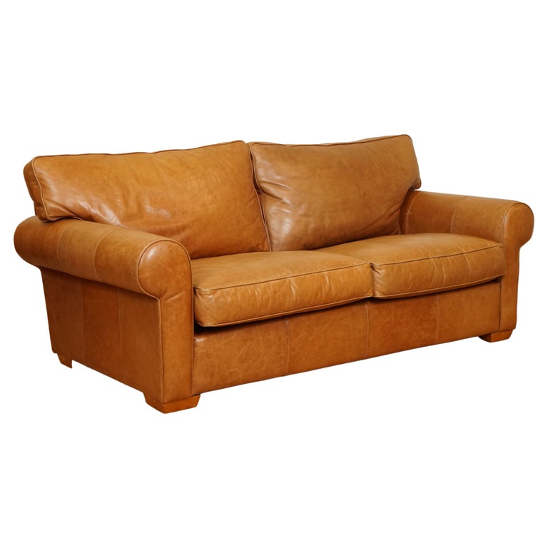 Sumptuous Multiyork Buttery Soft Tan Leather Two Three Seater Sofa at