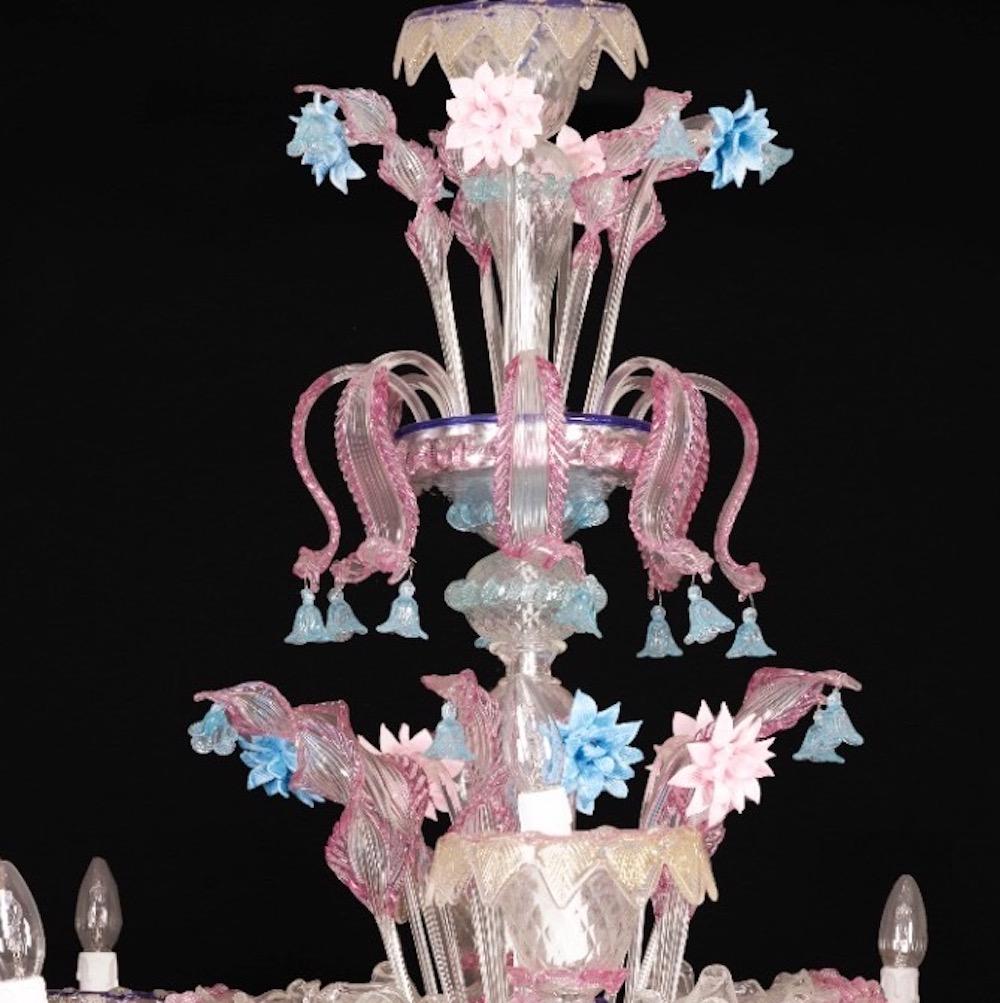 Vetro di Murano Sontuoso lampadario in vetro di Murano, anni '90 in vendita