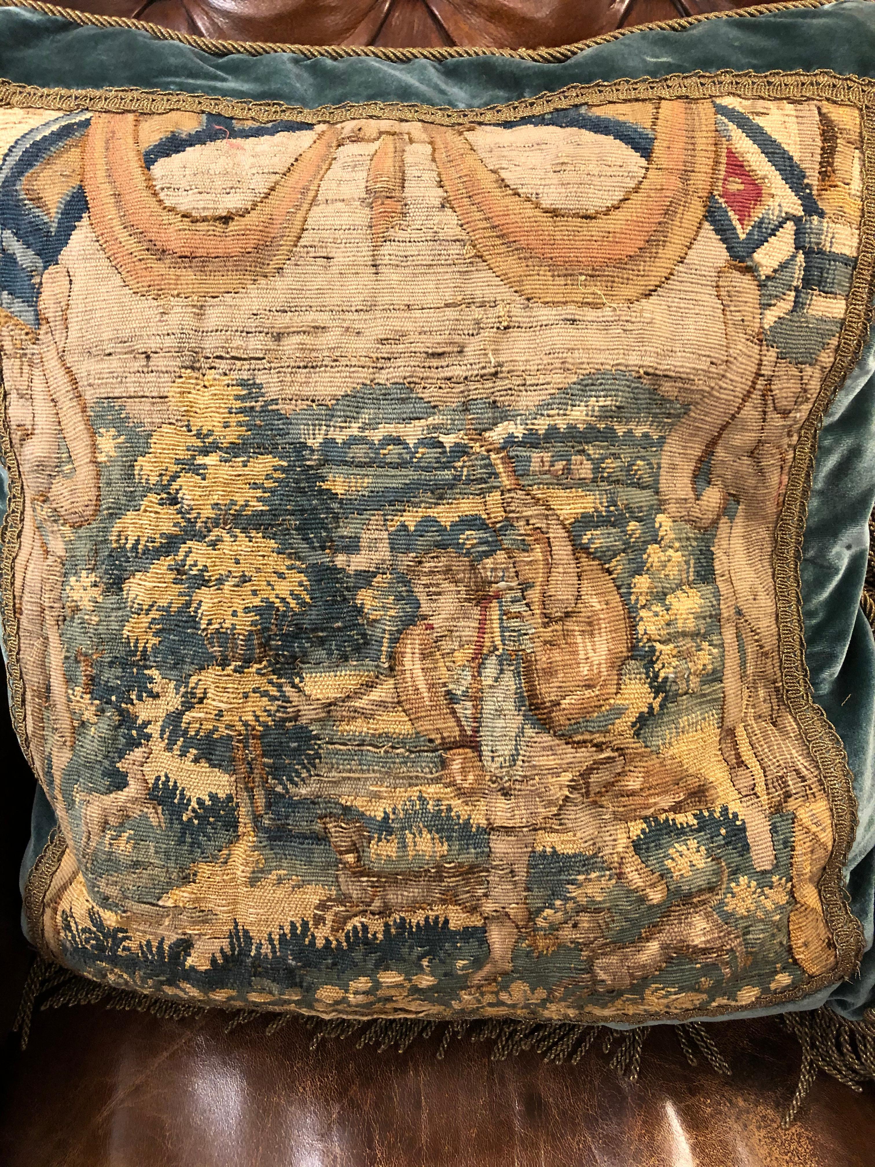 Sumptuous Pair of Late 18th Century Belgian Tapestry Pillows 15