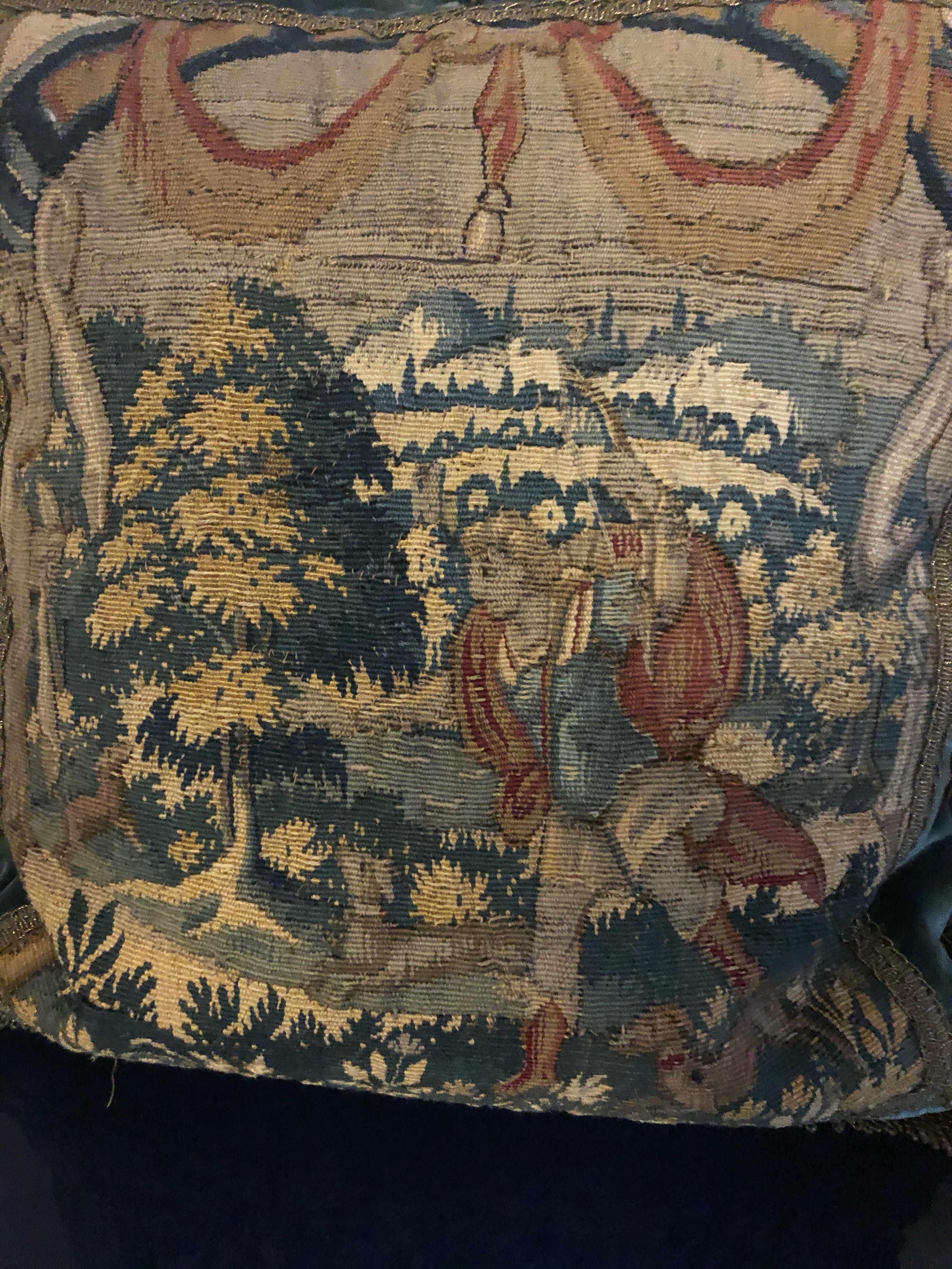 Sumptuous Pair of Late 18th Century Belgian Tapestry Pillows 3