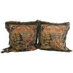 Sumptuous Pair of Late 18th Century Belgian Tapestry Pillows