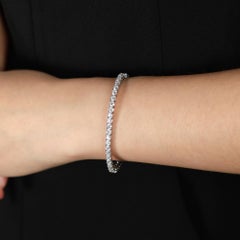 Bracelet tennis en or blanc 14K (ou 18k sur demande) avec somptueux diamants ronds