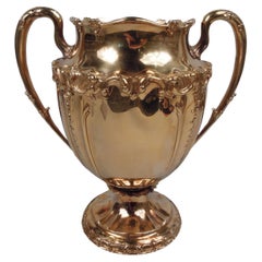 Antique Sumptuous Tiffany Edwardian Classical Silver Gilt Urn Vase