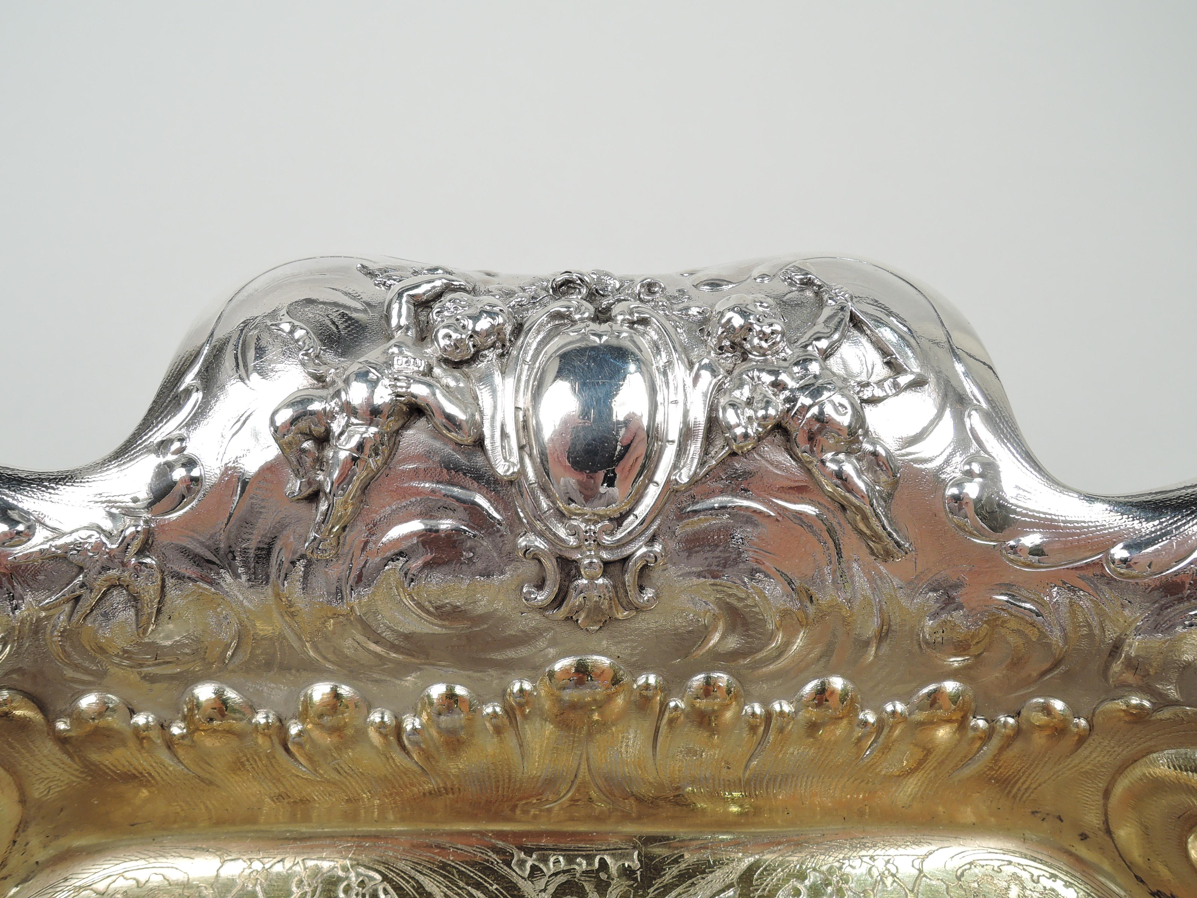 19th Century Sumptuous Tiffany Victorian Classical Sterling Silver Serving Dish For Sale