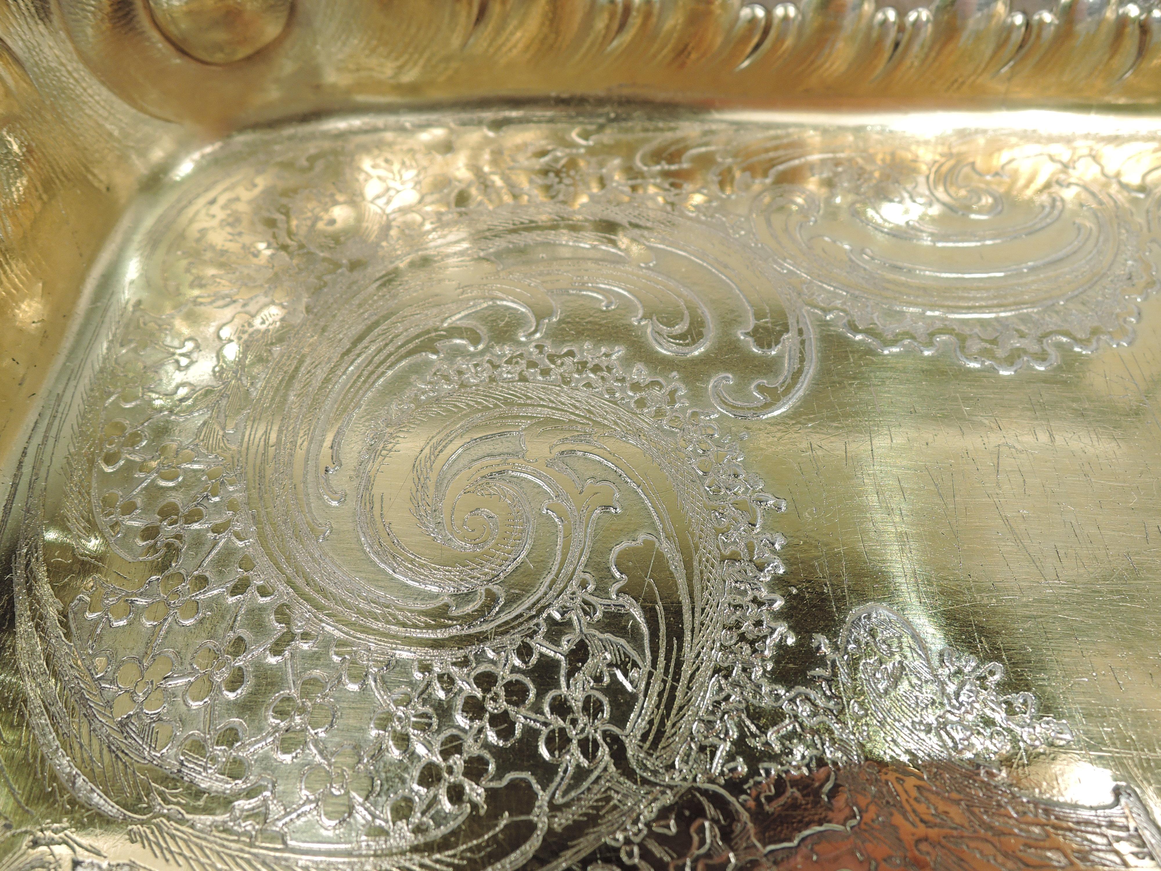 prächtige viktorianische klassische Servierschale aus Sterlingsilber von Tiffany 3