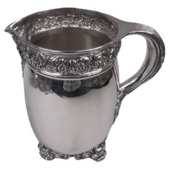 Suntuosa jarra de agua victoriana Tiffany de plata de ley clásica