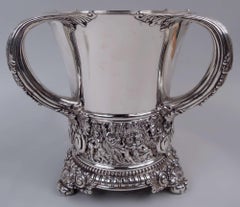 Suntuoso enfriador de vino Tiffany con motivo olímpico Beaux-Arts