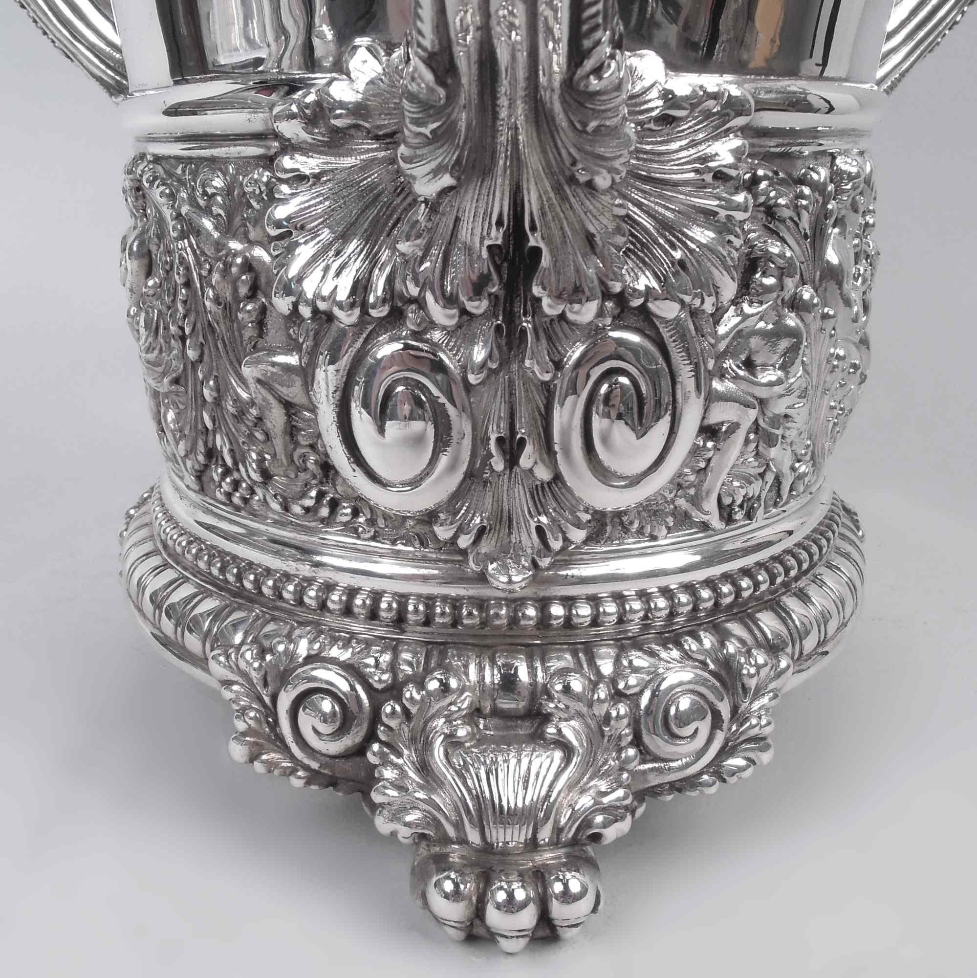 Beaded Sumptuous Tiffany Wine Cooler in Beaux-Arts Olympian Pattern For Sale
