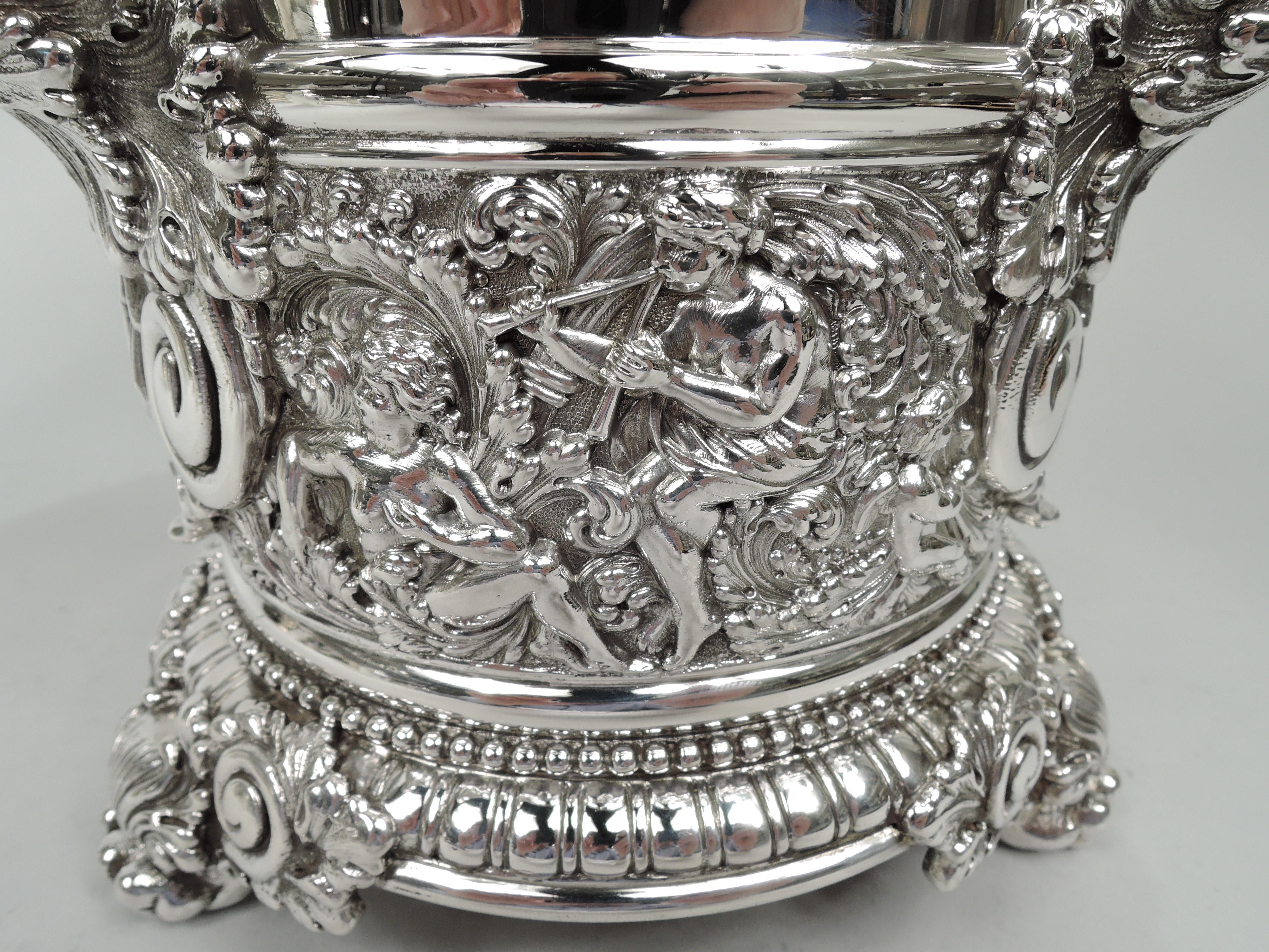 19th Century Sumptuous Tiffany Wine Cooler in Beaux-Arts Olympian Pattern For Sale