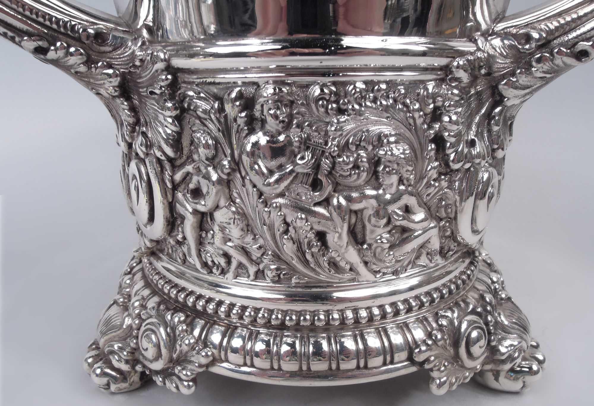 Sumptuous Tiffany Wine Cooler in Beaux-Arts Olympian Pattern In Good Condition For Sale In New York, NY