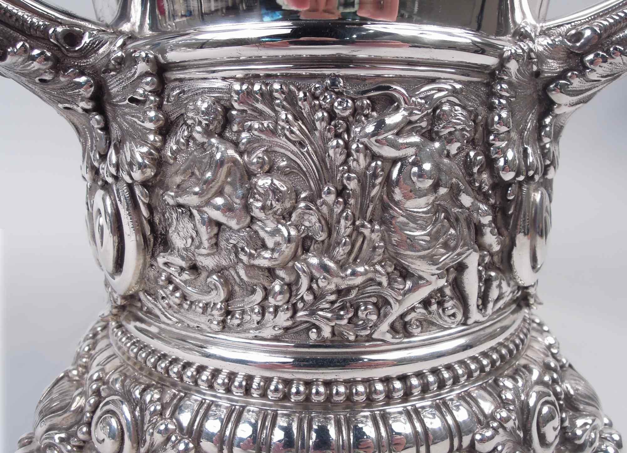 19th Century Sumptuous Tiffany Wine Cooler in Beaux-Arts Olympian Pattern For Sale