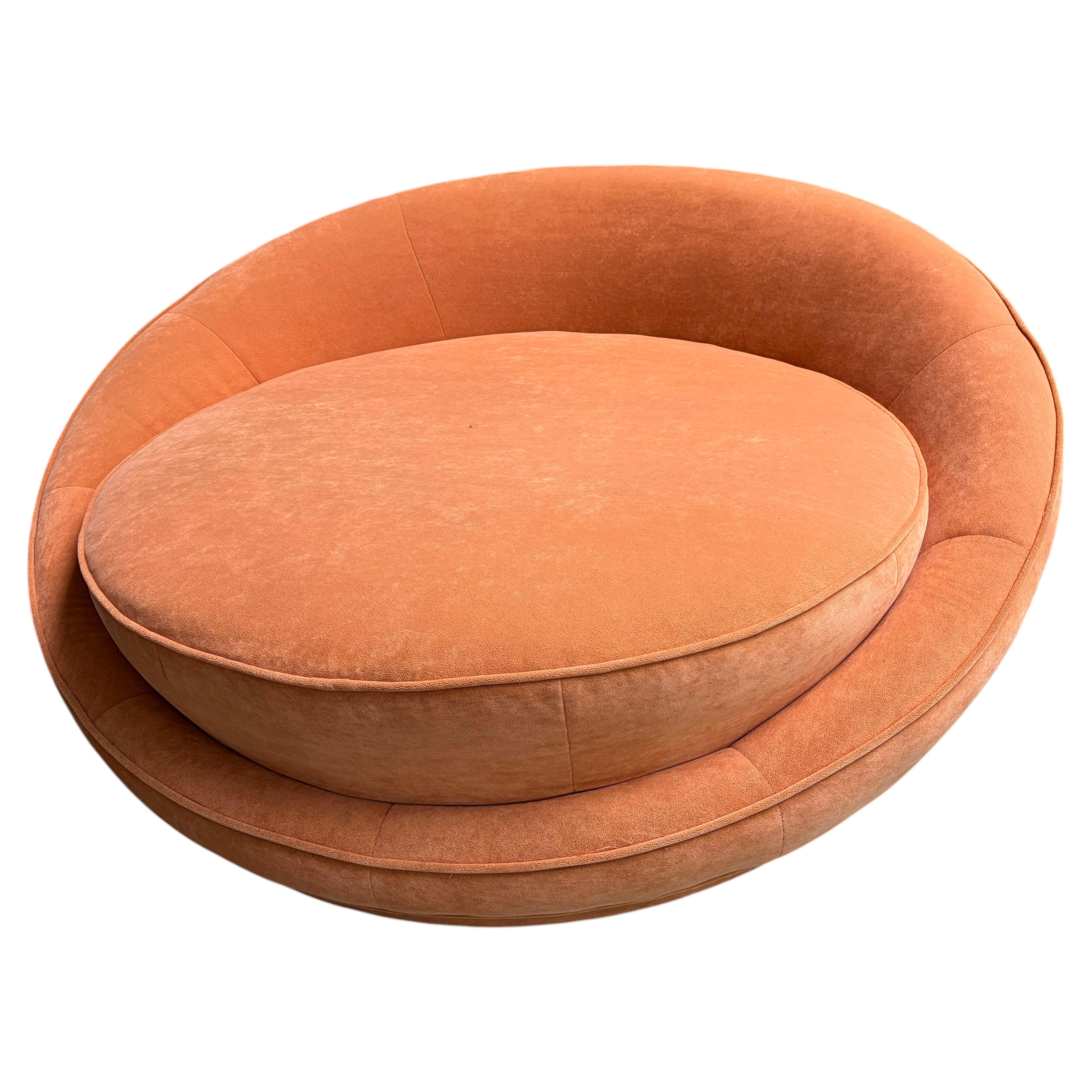 Sontuosa poltrona circolare vintage "Satellite" di Milo Baughman, stile Mid-Century